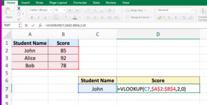 Vlookup Function Example